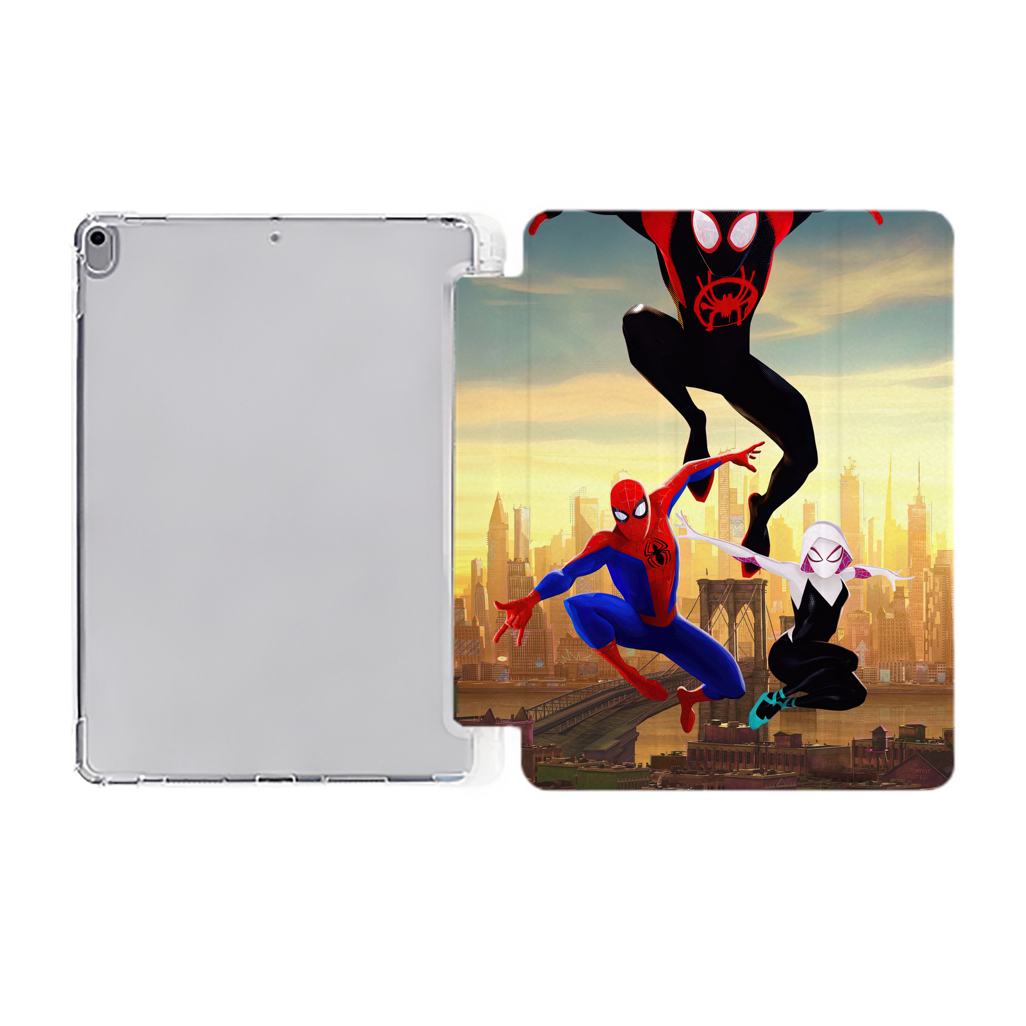Spider Man スパイダーマン IPad ケース ペン収納付き 三つ折りスタンド PUレザー×シリコン 対応機種9.5/10.5/10.9インチ